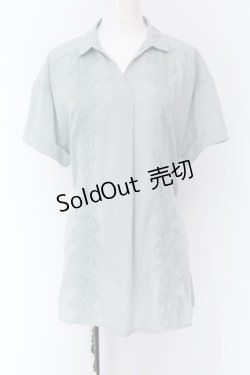 画像1: axes femme / レース配色開襟シャツ M ミントグリーン O-25-01-26-075-AX-TO-OW-OS