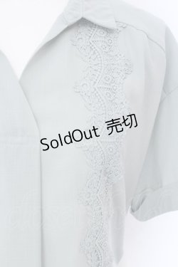 画像2: axes femme / レース配色開襟シャツ M ミントグリーン O-25-01-26-075-AX-TO-OW-OS
