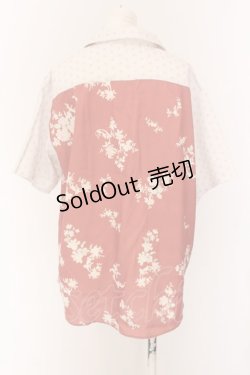 画像2: axes femme / 和柄ｍｉｘハワイアンシャツ M アカ O-25-01-26-077-AX-BL-OW-OS