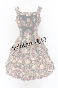 Moi-meme-Moitie / 薔薇ダブルリボンジャンパースカート 2 ベージュ×ブラック O-25-01-26-089-MO-OP-IG-OS