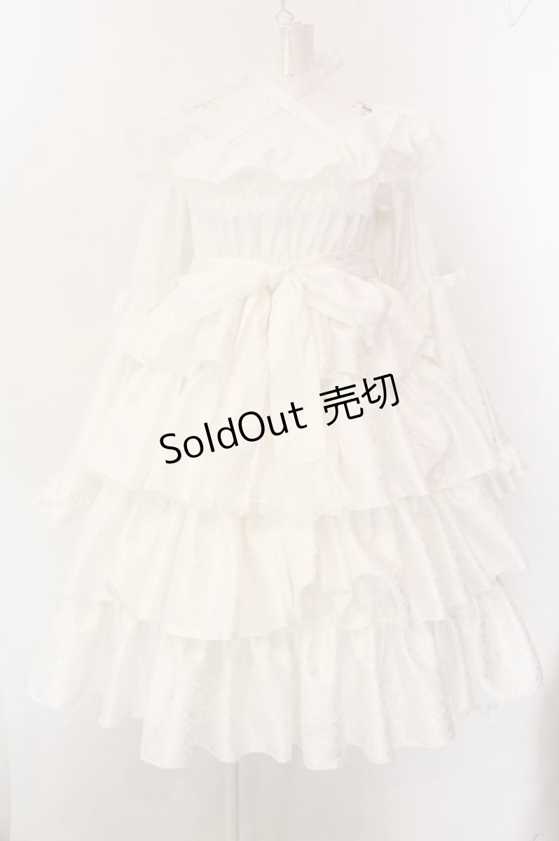画像1: Vallee lys / Coquelicot Dress midi length Jacquard  ホワイト O-25-01-26-010-GO-OP-OW-OS (1)