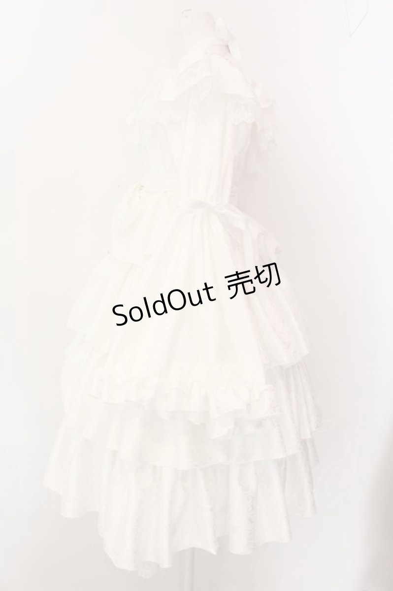 画像4: Vallee lys / Coquelicot Dress midi length Jacquard  ホワイト O-25-01-26-010-GO-OP-OW-OS (4)