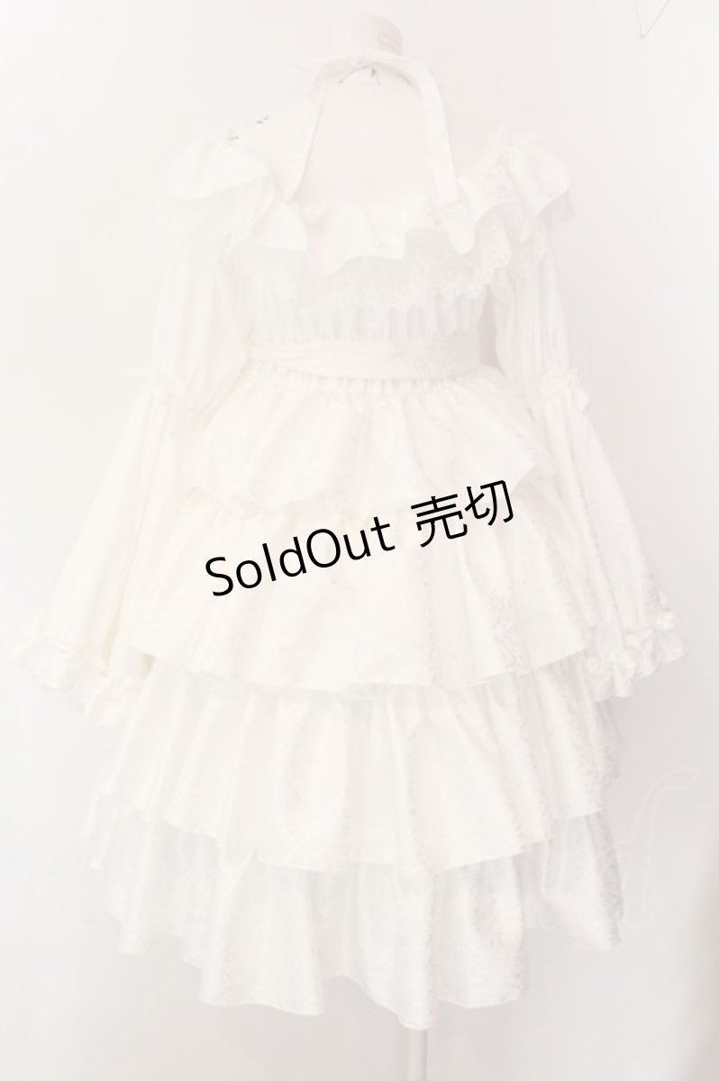 画像5: Vallee lys / Coquelicot Dress midi length Jacquard  ホワイト O-25-01-26-010-GO-OP-OW-OS (5)