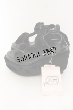 画像3: E hyphen world gallery / 厚底ファーサンダル M クロ O-25-01-27-041-LO-SH-OW-ZT-K002