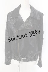 NAOTO SEVEN / 鱗ライダースジャケット  ブラック O-25-01-27-1003-HN-JA-OW-OS