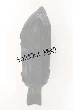 画像2: NAOTO SEVEN / 鱗ライダースジャケット  ブラック O-25-01-27-1003-HN-JA-OW-OS