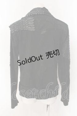 画像3: NAOTO SEVEN / 鱗ライダースジャケット  ブラック O-25-01-27-1003-HN-JA-OW-OS