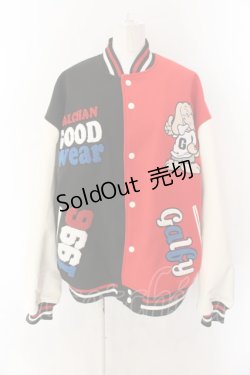 画像1: GALFY / クレイジーわんわん大学 スタジャン 中型犬(L) レッド×ブラック O-25-01-27-1006-PU-JA-OW-ZY