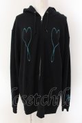 KRY CLOTHING / 「束縛」ZIPパーカー  ブラック×ブルー O-25-01-27-1008-EL-TO-OW-ZI