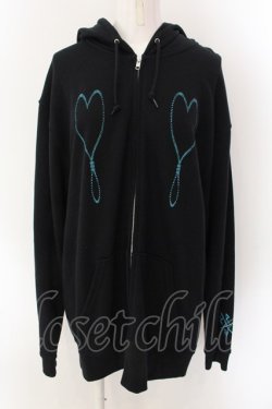 画像1: KRY CLOTHING / 「束縛」ZIPパーカー  ブラック×ブルー O-25-01-27-1008-EL-TO-OW-ZI
