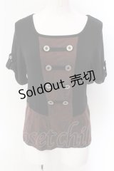 STEAM / ナポレオンTシャツ  ブラック×ブラウン O-25-01-27-1013-HN-TS-IG-ZY