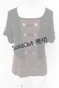 STEAM / ナポレオンTシャツ  ブラック×ブラウン O-25-01-27-1013-HN-TS-IG-ZY