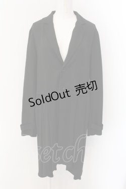 画像1: Alleglo / オリジナル変形フェイクレイヤード&ドレープ切替ロング丈テーラード F ブラック O-25-01-27-1025-PU-JA-YM-ZY