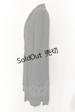 画像2: Alleglo / オリジナル変形フェイクレイヤード&ドレープ切替ロング丈テーラード F ブラック O-25-01-27-1025-PU-JA-YM-ZY