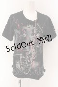 SEX POT ReVeNGe / チェーン付きカスタムTシャツ M ブラック O-25-01-28-027-SP-TO-OW-OS