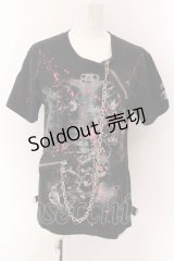 SEX POT ReVeNGe / チェーン付きカスタムTシャツ M ブラック O-25-01-28-027-SP-TO-OW-OS