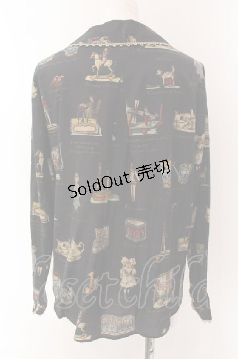 画像4: Jane Marple / Toy museum shiny-trim blouse ブラウス M ダークネイビー O-25-01-28-043-JM-BL-IG-OS (4)