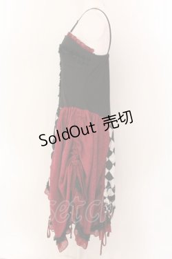 画像4: Qutie Frash / ダイヤアシメワンピース  ブラック×レッド O-25-01-28-054-QU-OP-IG-OS