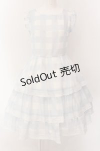 mellfy memory / Fairy love Gingham check ワンピース  サックス O-25-01-28-017-LO-OP-IG-OS
