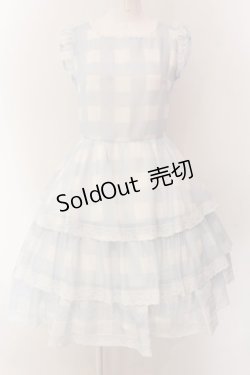 画像1: mellfy memory / Fairy love Gingham check ワンピース  サックス O-25-01-28-017-LO-OP-IG-OS