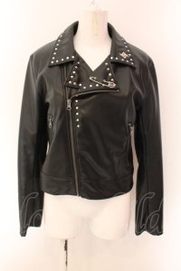 REFLEM / PUレザークロップドダブルライダースジャケット  ブラック O-25-01-29-032-PU-JA-IG-OS