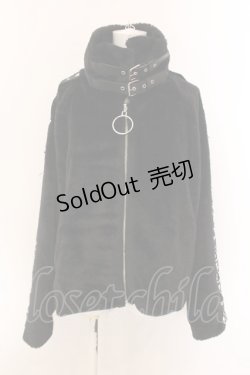 画像1: REFLEM / テープデザインクロップドファージャケット FREE ブラック O-25-01-29-035-PU-CO-IG-ZT-C013