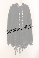 REFLEM / ネコ耳レースアップパーカー F ブラック O-25-01-29-036-PU-TO-YM-OS