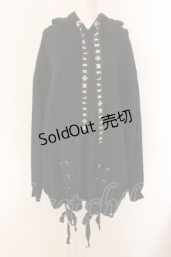 画像1: REFLEM / ネコ耳レースアップパーカー F ブラック O-25-01-29-036-PU-TO-YM-OS