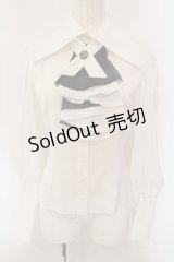 ATELIER BOZ / フォーン長袖ブラウス  ホワイト×ブラック O-25-01-29-002-EL-BL-IG-OS