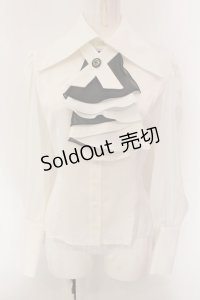 ATELIER BOZ / フォーン長袖ブラウス  ホワイト×ブラック O-25-01-29-002-EL-BL-IG-OS
