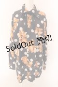 TRAVAS TOKYO / ドットくま昇華プリント総柄シャツ F ブラック O-25-01-29-025-PU-TO-YM-ZI