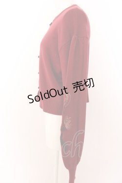 画像2: axes femme / タッセル刺繍チャイナ風カーディガン F ワイン O-25-01-30-039-AX-TO-IG-OS