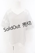 axes femme / 袖チュールビジュー使いプルオーバー M グレー O-25-01-30-060-AX-TO-IG-OS