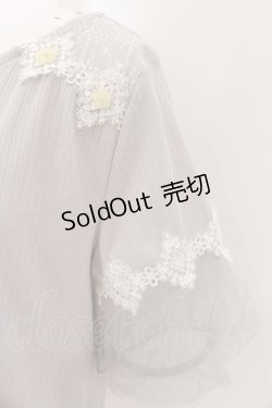 画像2: axes femme / 袖チュールビジュー使いプルオーバー M グレー O-25-01-30-060-AX-TO-IG-OS