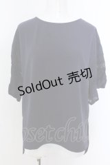 axes femme / レース×コットン袖カットプルオーバー F ネイビー O-25-01-30-062-AX-TO-IG-OS
