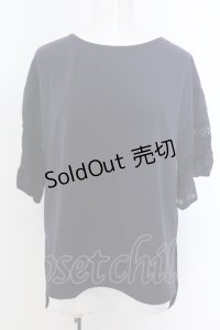 axes femme / レース×コットン袖カットプルオーバー F ネイビー O-25-01-30-062-AX-TO-IG-OS