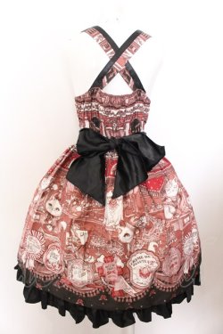 画像4: ALICE and the PIRATES / マダムブランシェの不思議な百貨店柄ジャンパースカートセット  ワイン O-25-01-30-006-PA-OP-IG-OS