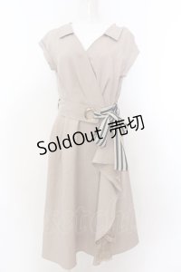 axes femme / ラップ風シャツワンピース M ベージュ O-25-01-30-075-AX-OP-OW-OS