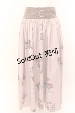 画像1: axes femme / ローズ柄ロングスカート M ピンク O-25-01-30-091-AX-SK-OW-ZY