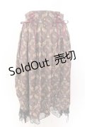 axes femme / ブロッサム柄ドロストスカート F ブラウン O-25-01-30-092-AX-SK-OW-ZY