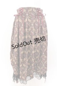 axes femme / ブロッサム柄ドロストスカート F ブラウン O-25-01-30-092-AX-SK-OW-ZY