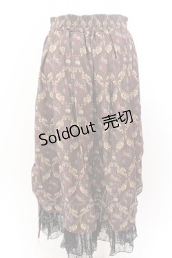 画像2: axes femme / ブロッサム柄ドロストスカート F ブラウン O-25-01-30-092-AX-SK-OW-ZY