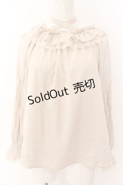 画像1: axes femme / ギャザーデザインサテンブラウス F ベージュ O-25-01-30-093-AX-BL-OW-OS