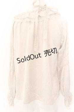 画像2: axes femme / ギャザーデザインサテンブラウス F ベージュ O-25-01-30-093-AX-BL-OW-OS