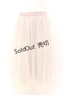 画像1: axes femme / チュール切替ミディスカート M キナリ×ラベンダー×ピンク O-25-01-30-106-AX-SK-OW-OS
