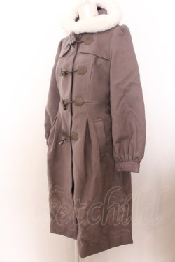 画像2: axes femme / パネル刺繍ダッフルコート M ラベンダーブラウン O-25-01-30-011-AX-CO-OW-ZT-C038