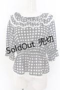 axes femme kawaii / フリル襟シャーリングブラウス M クロ O-25-01-30-122-AX-BL-OW-OS