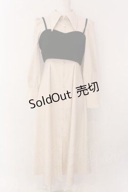 画像1: 【SALE】EAT ME / 2wayビスチェ付きシャツワンピース S アイボリー×.クロ O-25-01-31-039-LO-OP-IG-ZT049