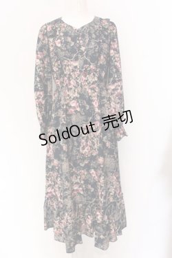 画像1: axes femme NOSTALGIE / パッチワーク風花柄ワンピース F ネイビー O-25-01-31-1039-AX-OP-IG-OS