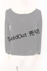 axes femme POETIQUE / バイカラーフリルニット M 黒 O-25-01-31-1004-AX-TO-SZ-OS
